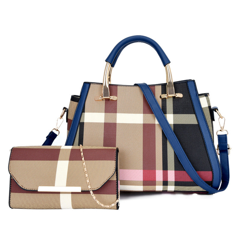 Two-piece single shoulder messenger bag for women, featuring a stylish design in durable PU fabric with a zipper closure.