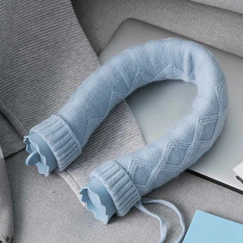 U-Shape Hot Water Bag Silicone Bottle Neck Hand Warmer designed for neck and shoulder comfort, featuring a modern design and leak-proof construction.