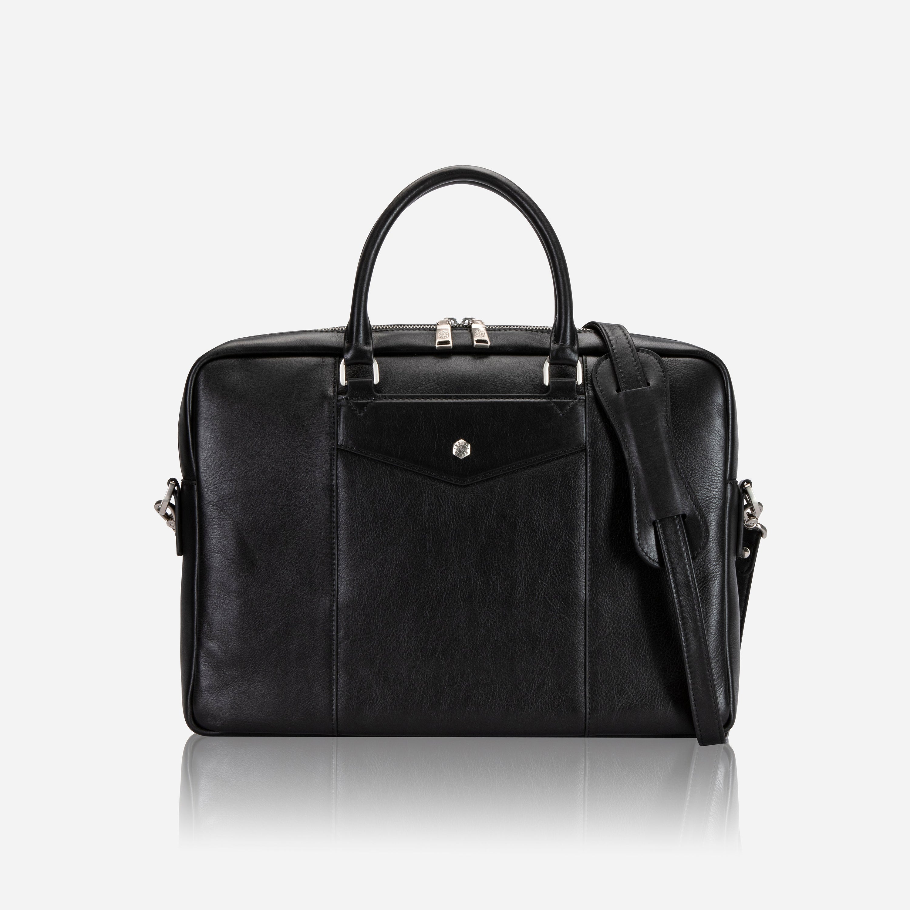 Venice Ladies Laptop Bag in black, featuring a sleek design and spacious compartments for laptops and accessories.