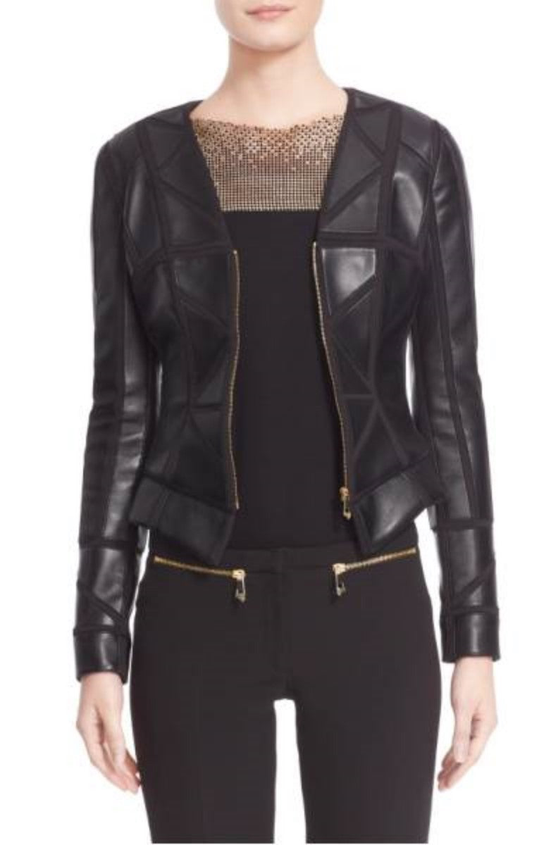 Women Real Lambskin Leather Biker Jacket KW307 featuring high-quality leather, YKK zipper, and satin lining for comfort.