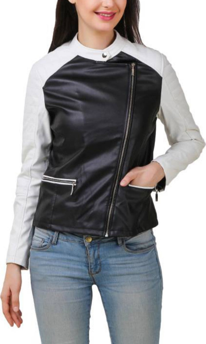 Women Real Lambskin Leather Biker Jacket KW397 featuring high-quality leather, YKK zipper, and satin lining for comfort.