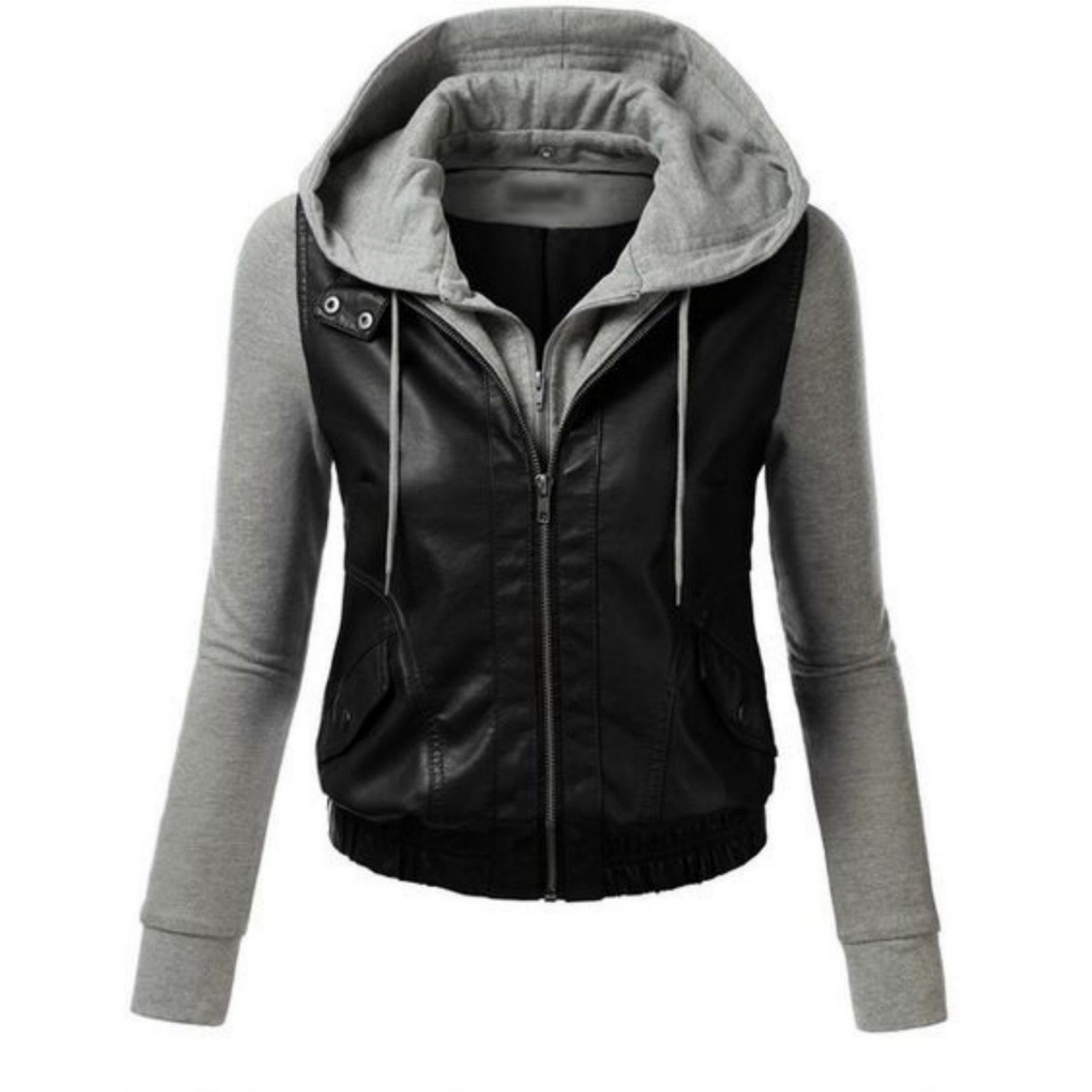 Women Real Lambskin Leather Biker Jacket KW491 featuring high-quality leather, satin lining, and stylish design with pockets.