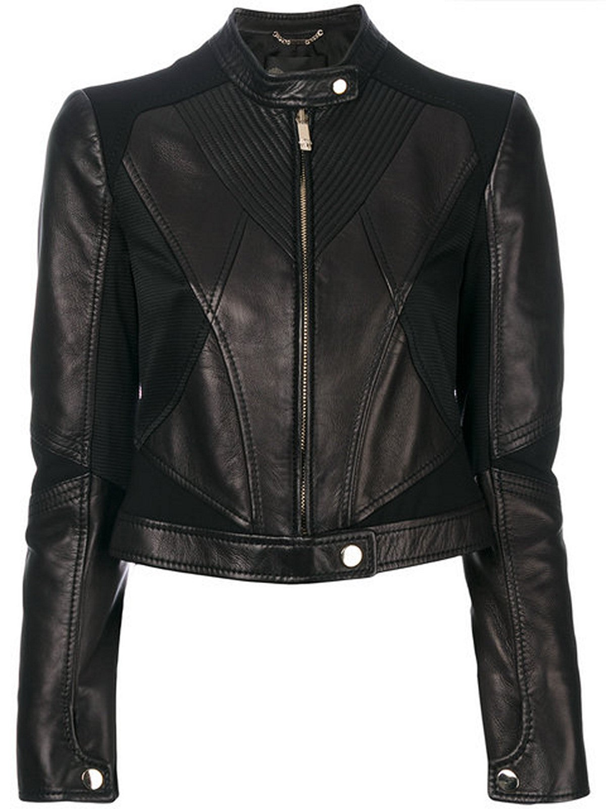Women Real Lambskin Leather Biker Jacket KW540 featuring high-quality leather, satin lining, and stylish design with multiple pockets.