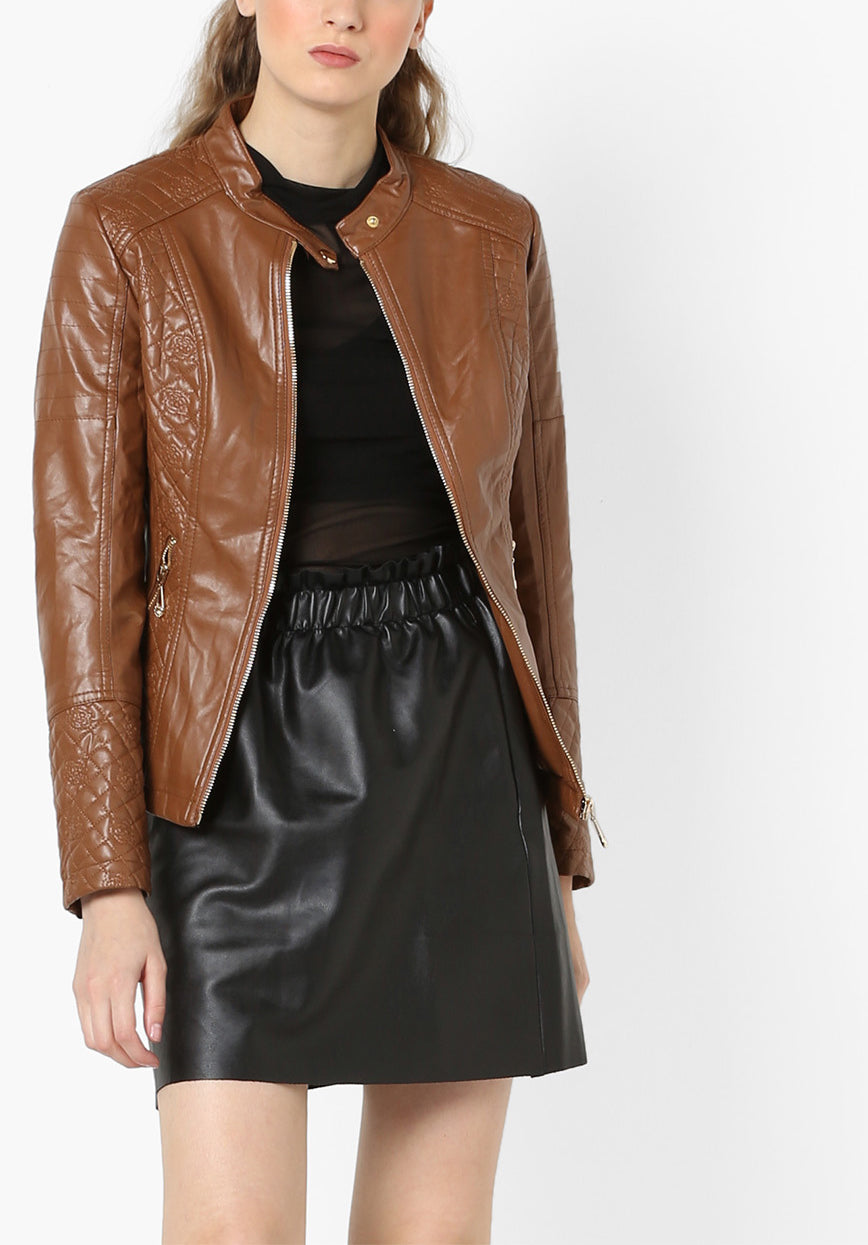 Women Real Lambskin Leather Biker Jacket KW566 featuring high-quality leather, stylish design, and satin lining for comfort.