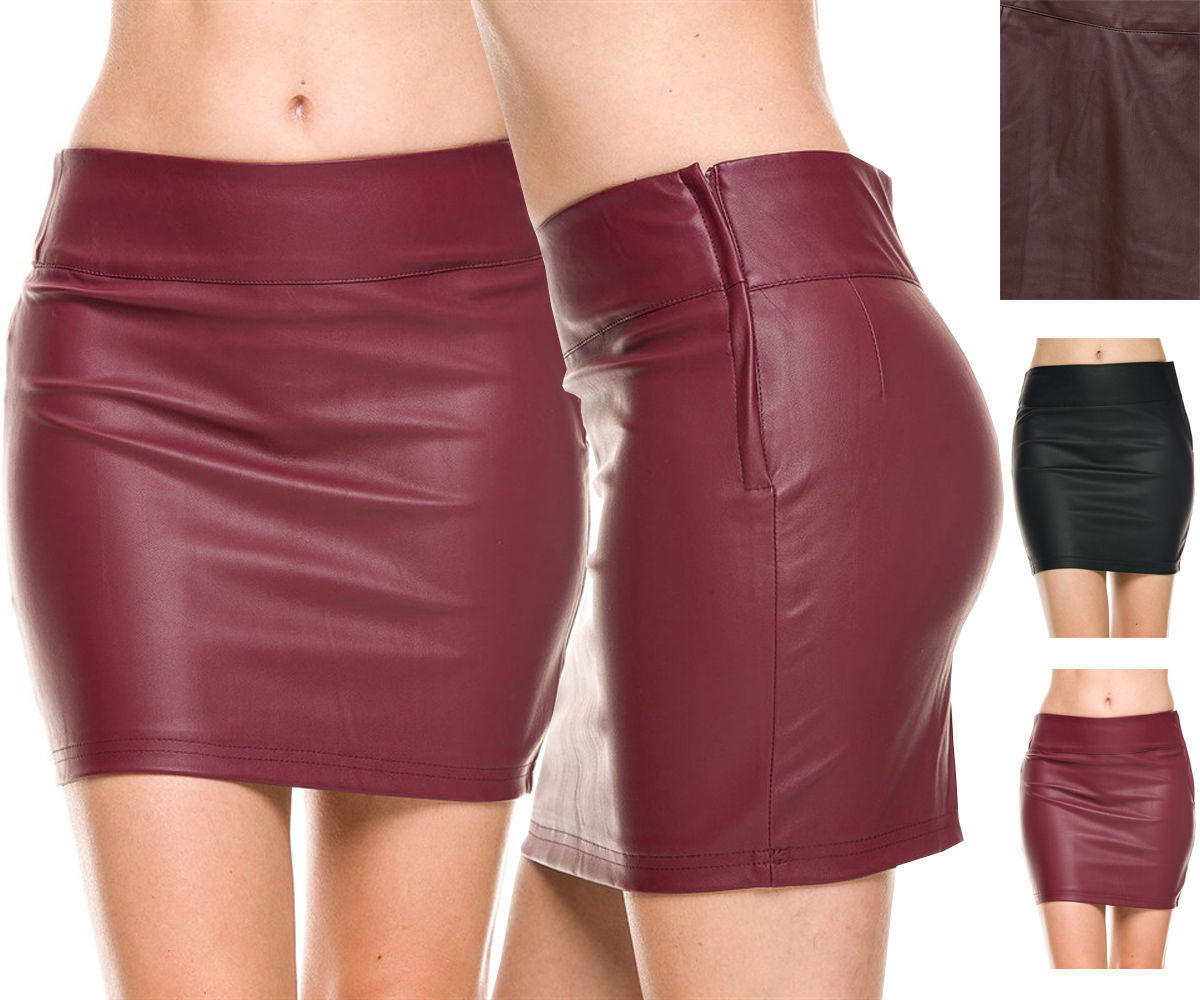 Women Real Lambskin Leather Mini Skirt WS030 featuring high-quality leather, satin lining, and stylish knee-length design.
