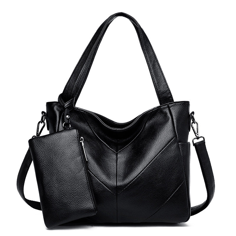Women's High Quality Large Capacity Soft Casual Handbag in a stylish design with multiple pockets and a soft handle.