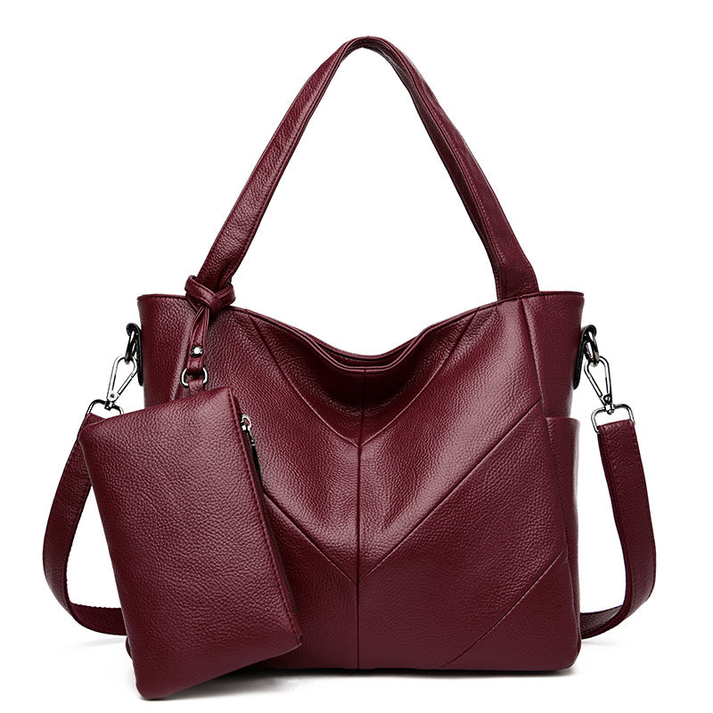Women's High Quality Large Capacity Soft Casual Handbag in a stylish design with multiple pockets and a soft handle.
