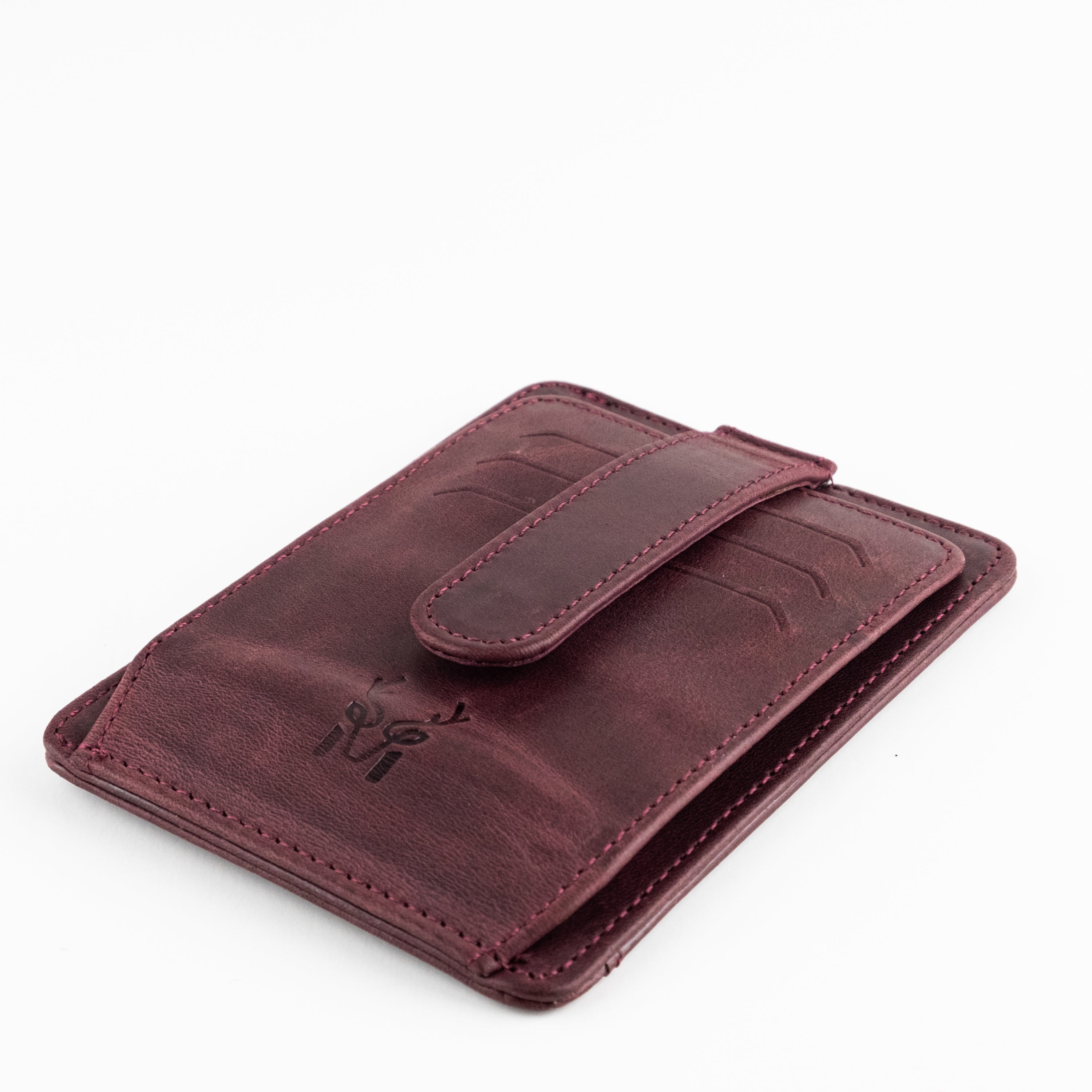 Zona Genuine Leather Card Holder showcasing its sleek design, ID window, and multiple card slots.