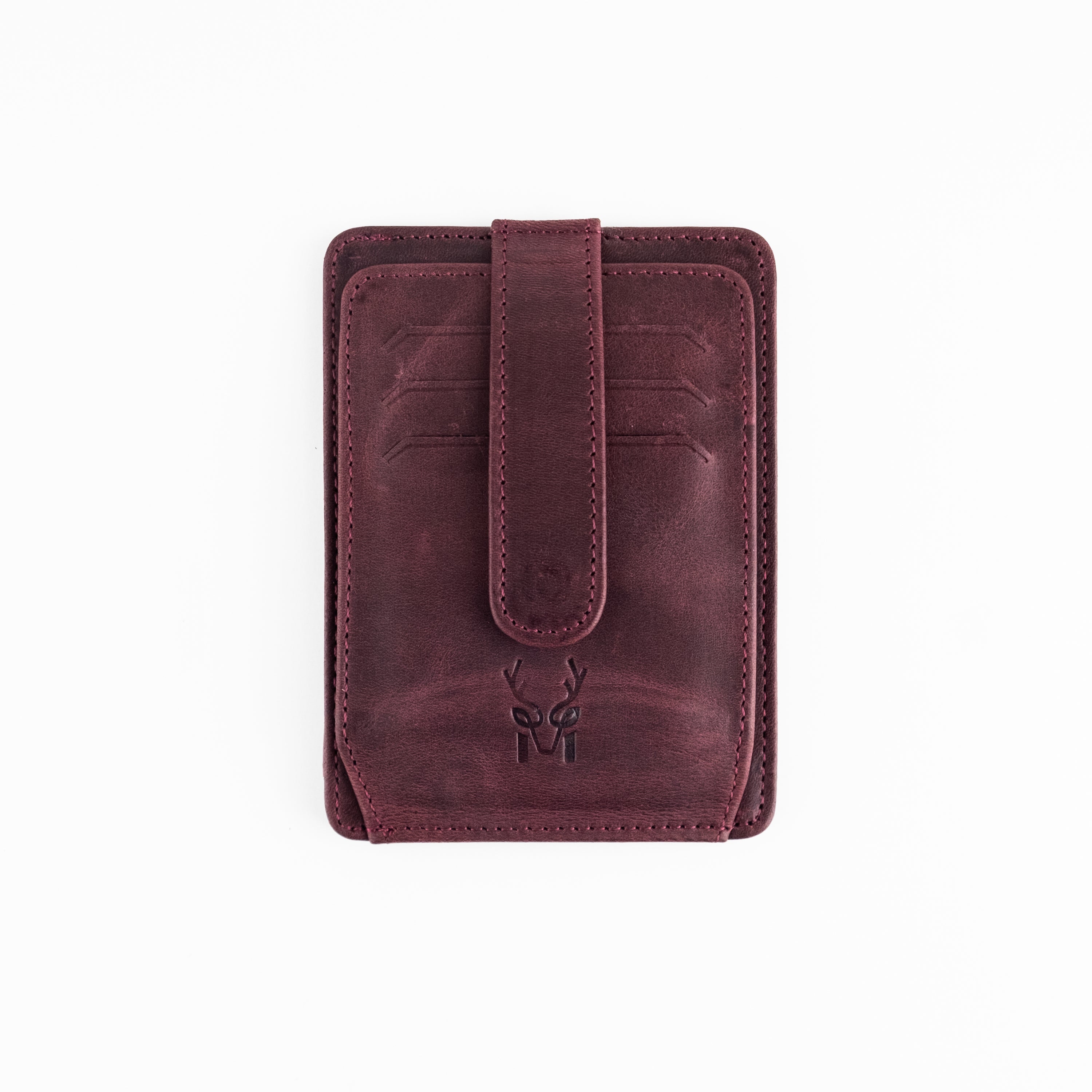 Zona Genuine Leather Card Holder showcasing its sleek design, ID window, and multiple card slots.