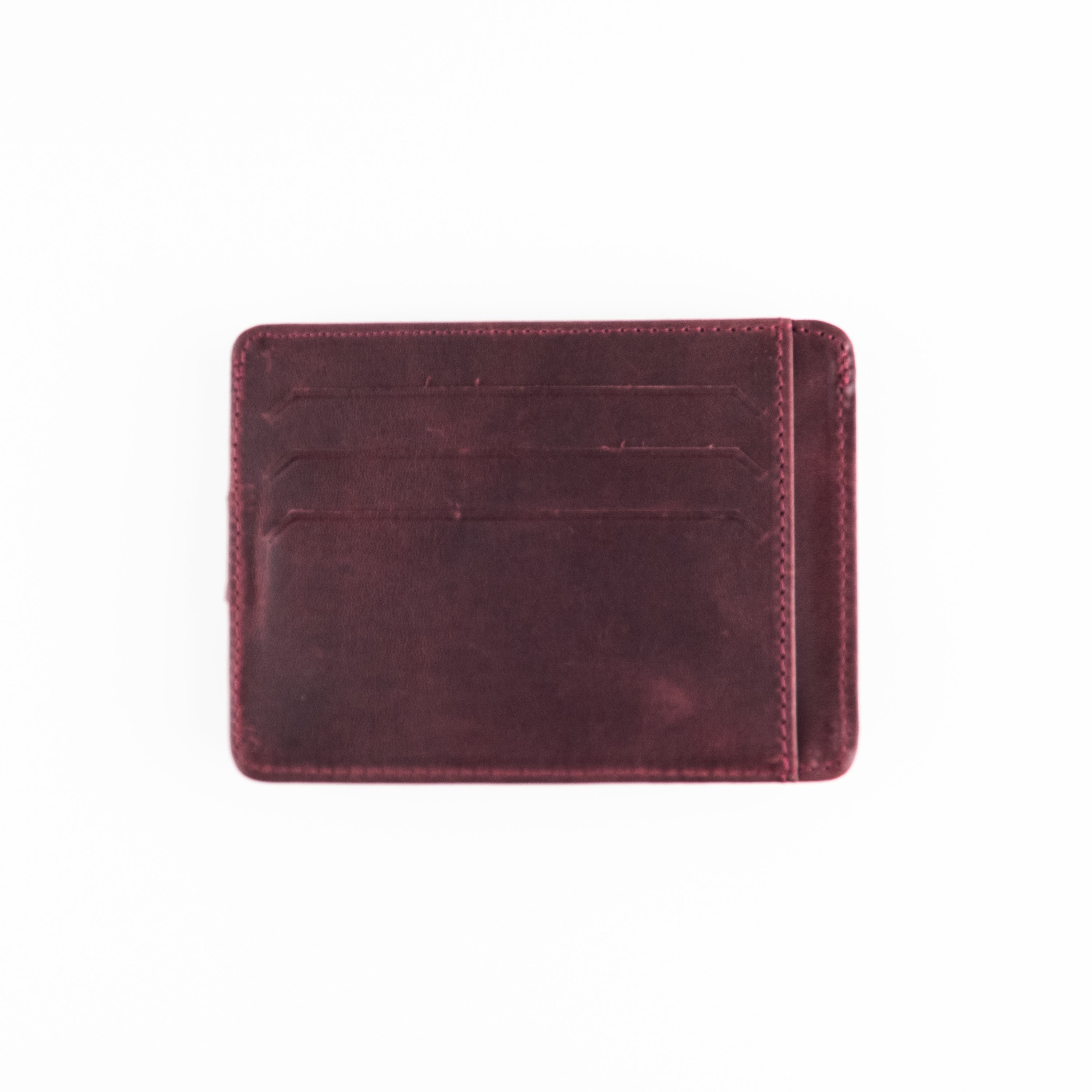 Zona Genuine Leather Card Holder showcasing its sleek design, ID window, and multiple card slots.
