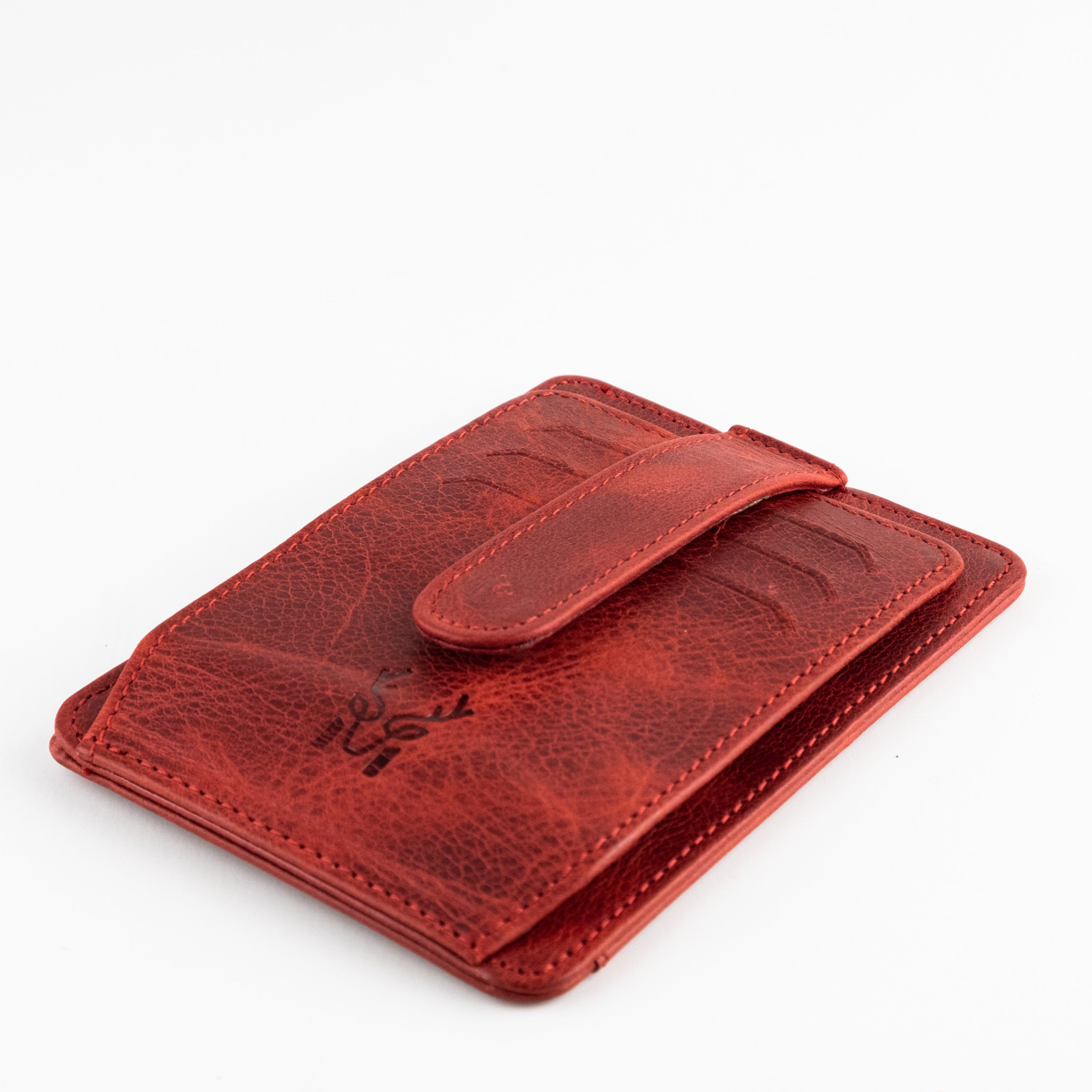 Zona Genuine Leather Card Holder showcasing its sleek design, ID window, and multiple card slots.