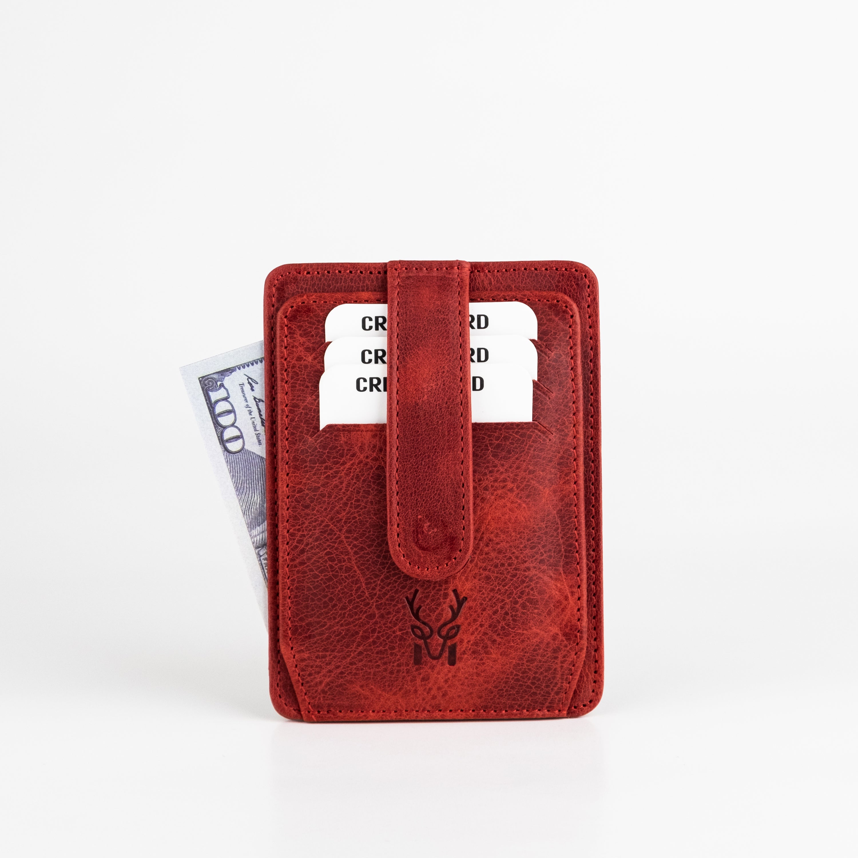 Zona Genuine Leather Card Holder showcasing its sleek design, ID window, and multiple card slots.