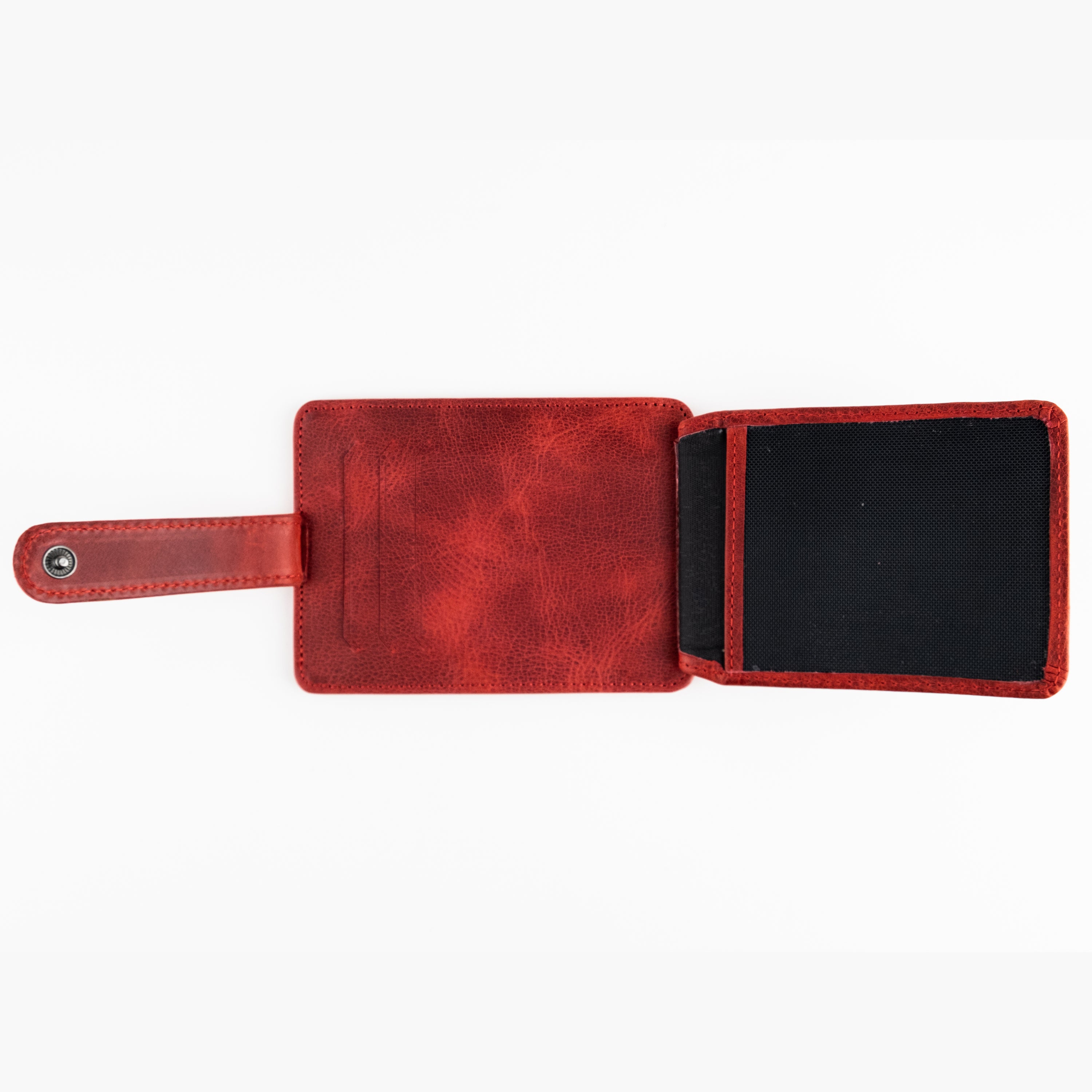 Zona Genuine Leather Card Holder showcasing its sleek design, ID window, and multiple card slots.