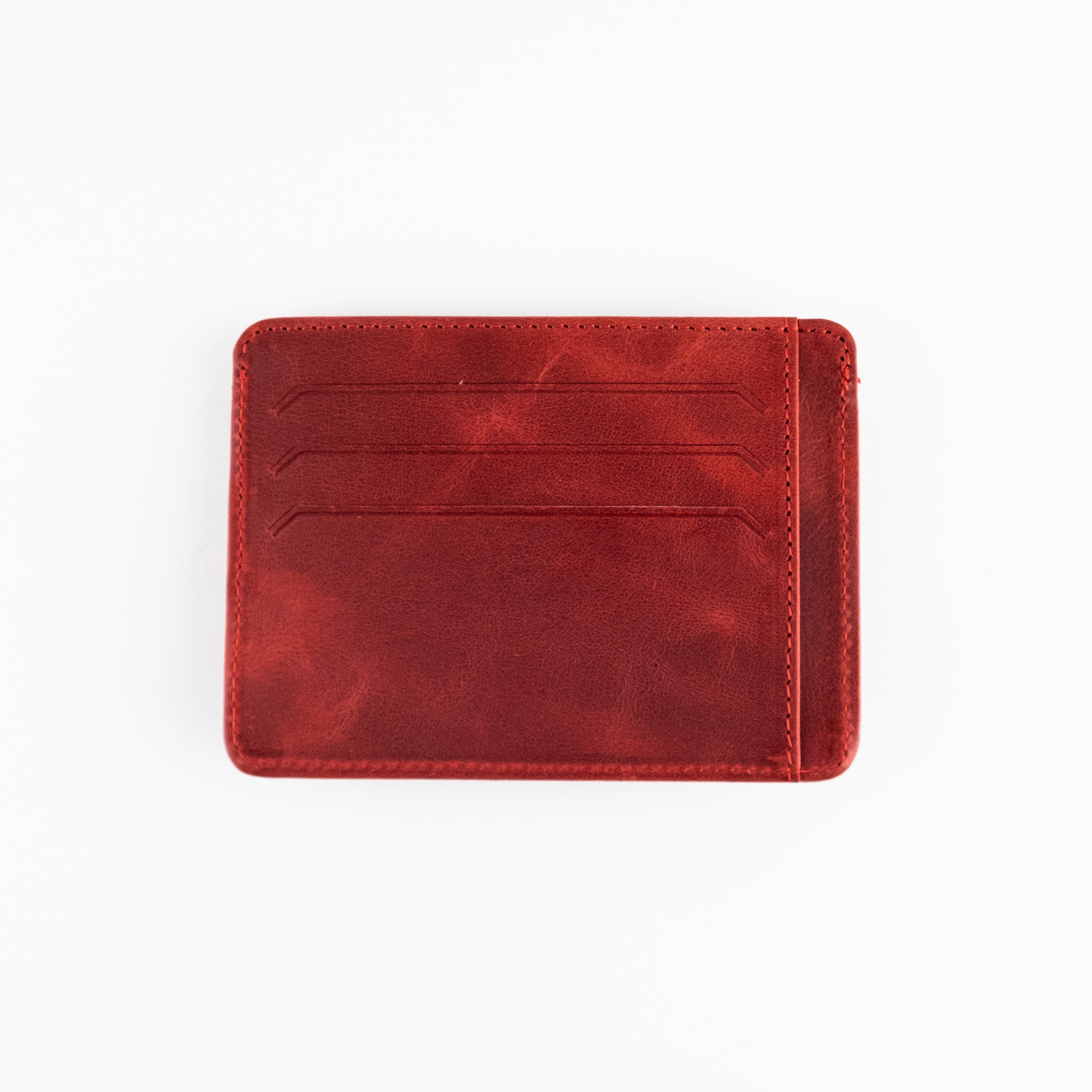 Zona Genuine Leather Card Holder showcasing its sleek design, ID window, and multiple card slots.