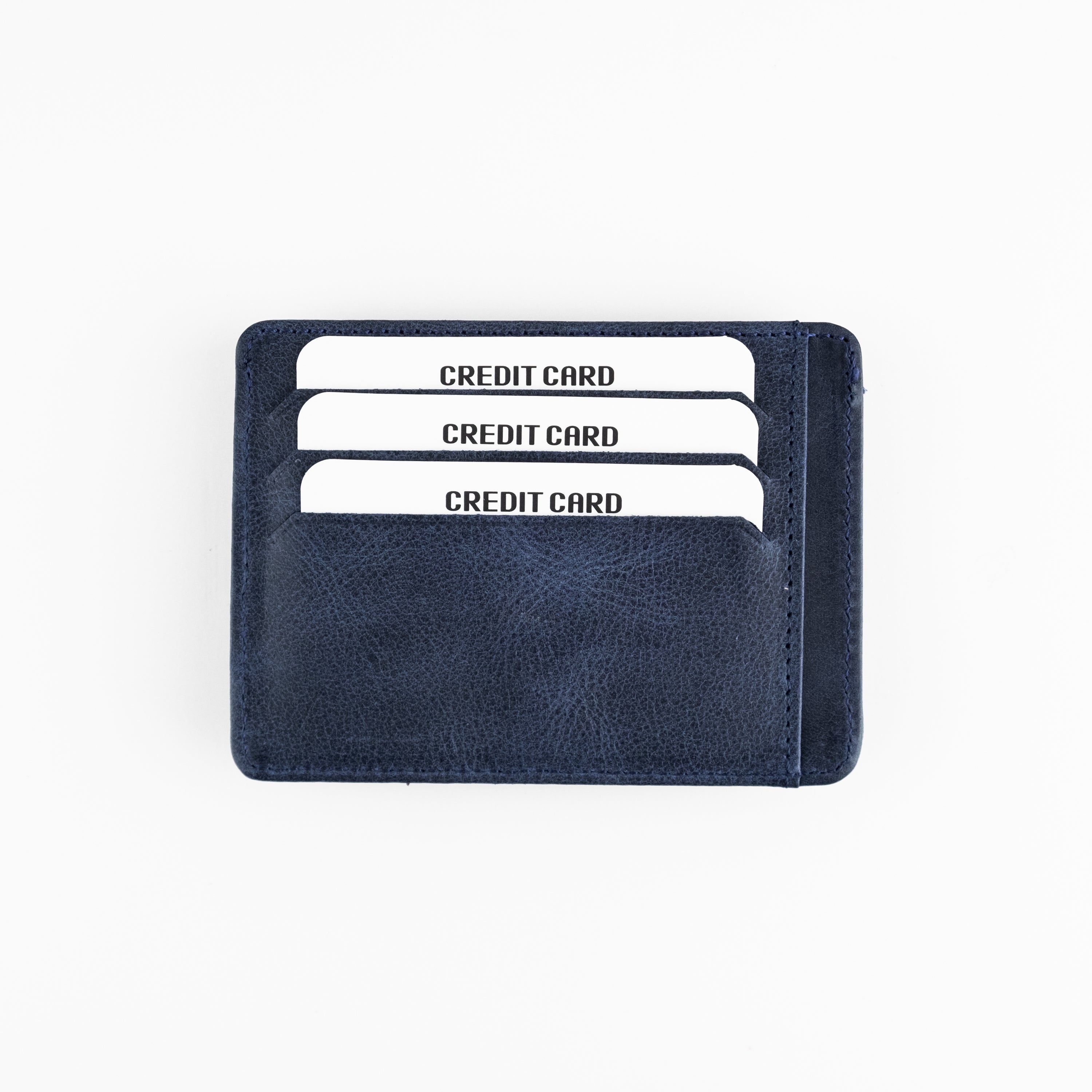 Zona Genuine Leather Card Holder showcasing its sleek design, ID window, and multiple card slots.