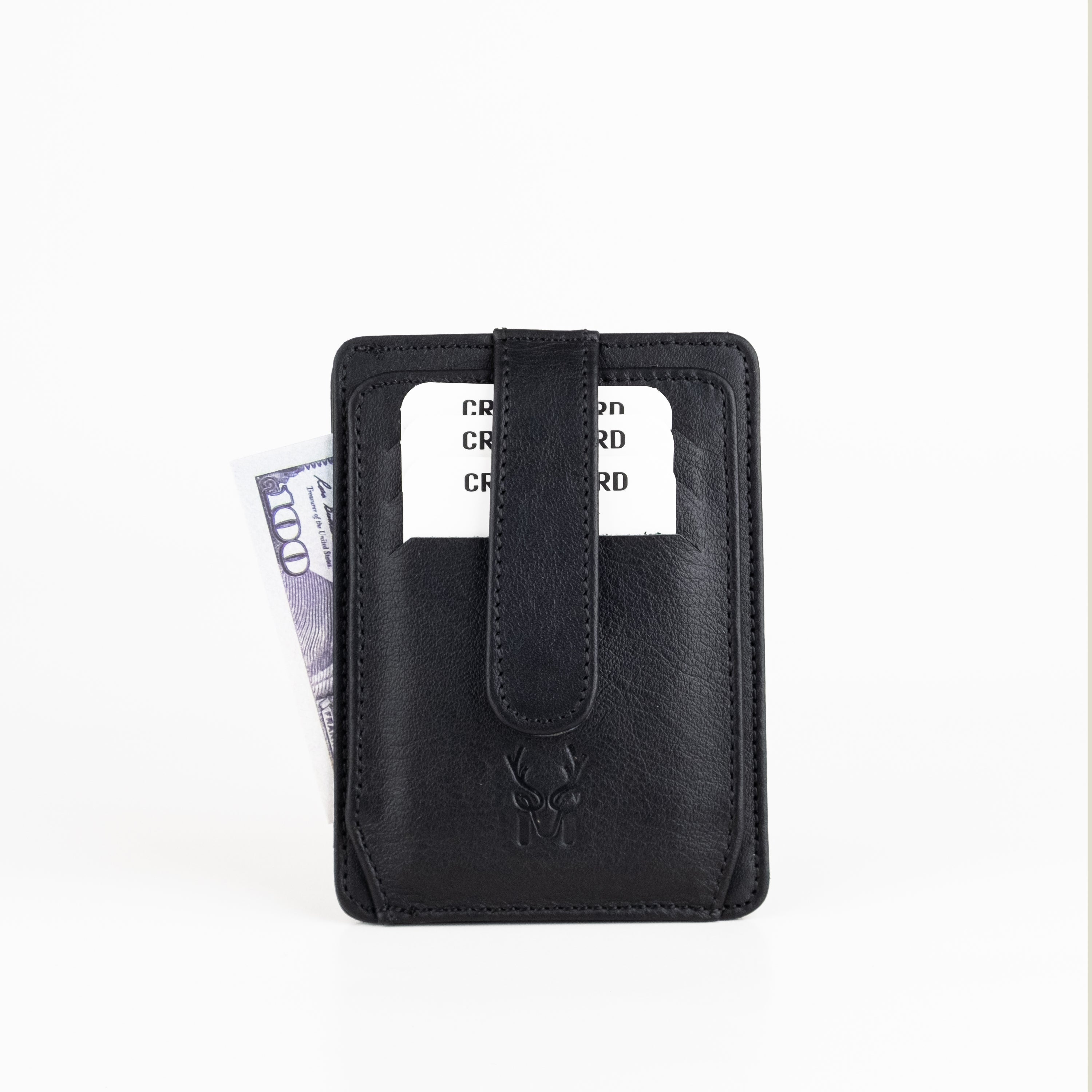 Zona Genuine Leather Card Holder showcasing its sleek design, ID window, and multiple card slots.