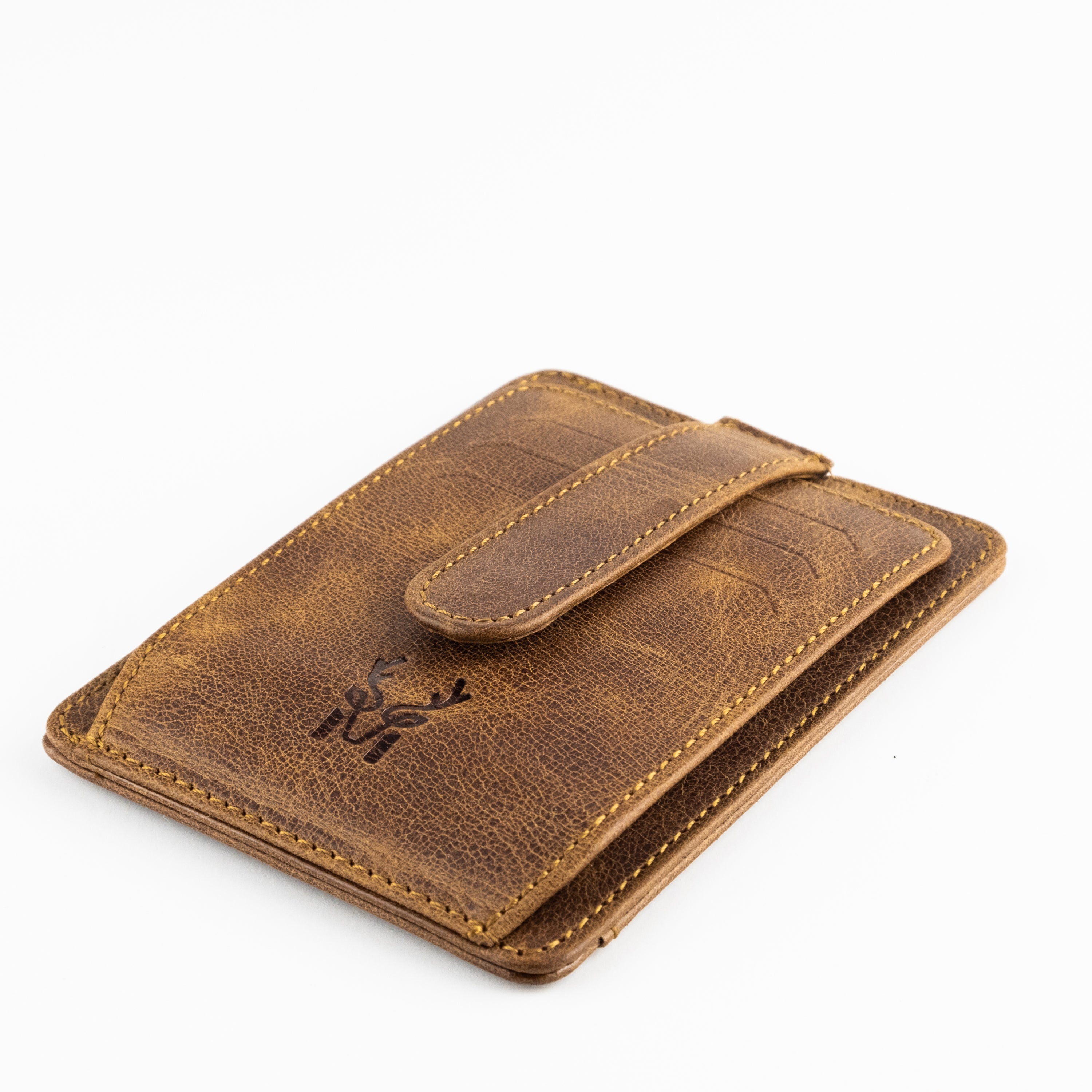 Zona Genuine Leather Card Holder showcasing its sleek design, ID window, and multiple card slots.