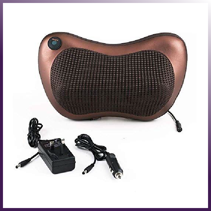 Back and Neck Massage Pillow with Heat, featuring ergonomic design, adjustable straps, and premium PU leather for comfort and durability.