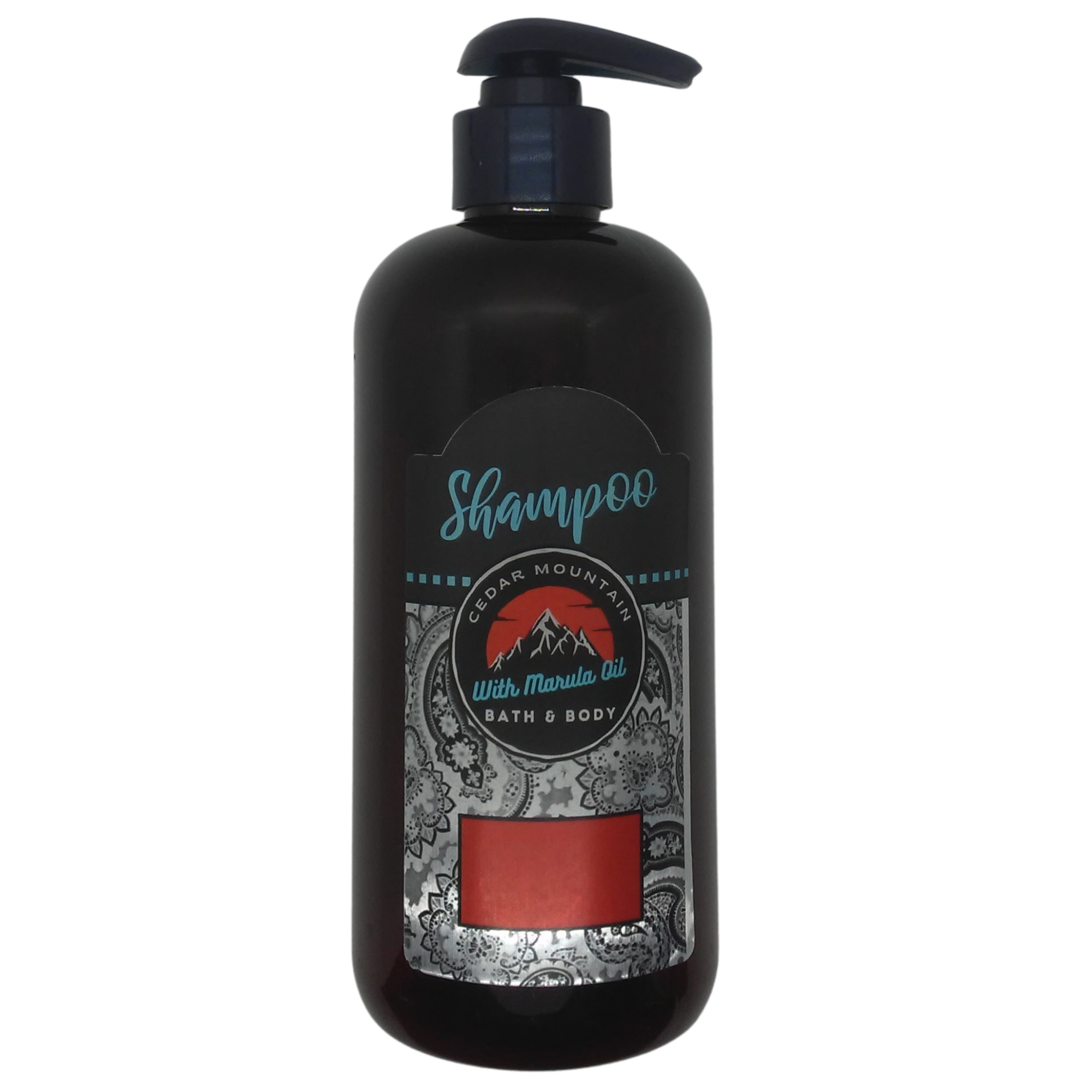 Cedar Mountain Cotton Blossom & Berries Shampoo with Marula Oil in a 12 Oz bottle, featuring a floral and fruity design.