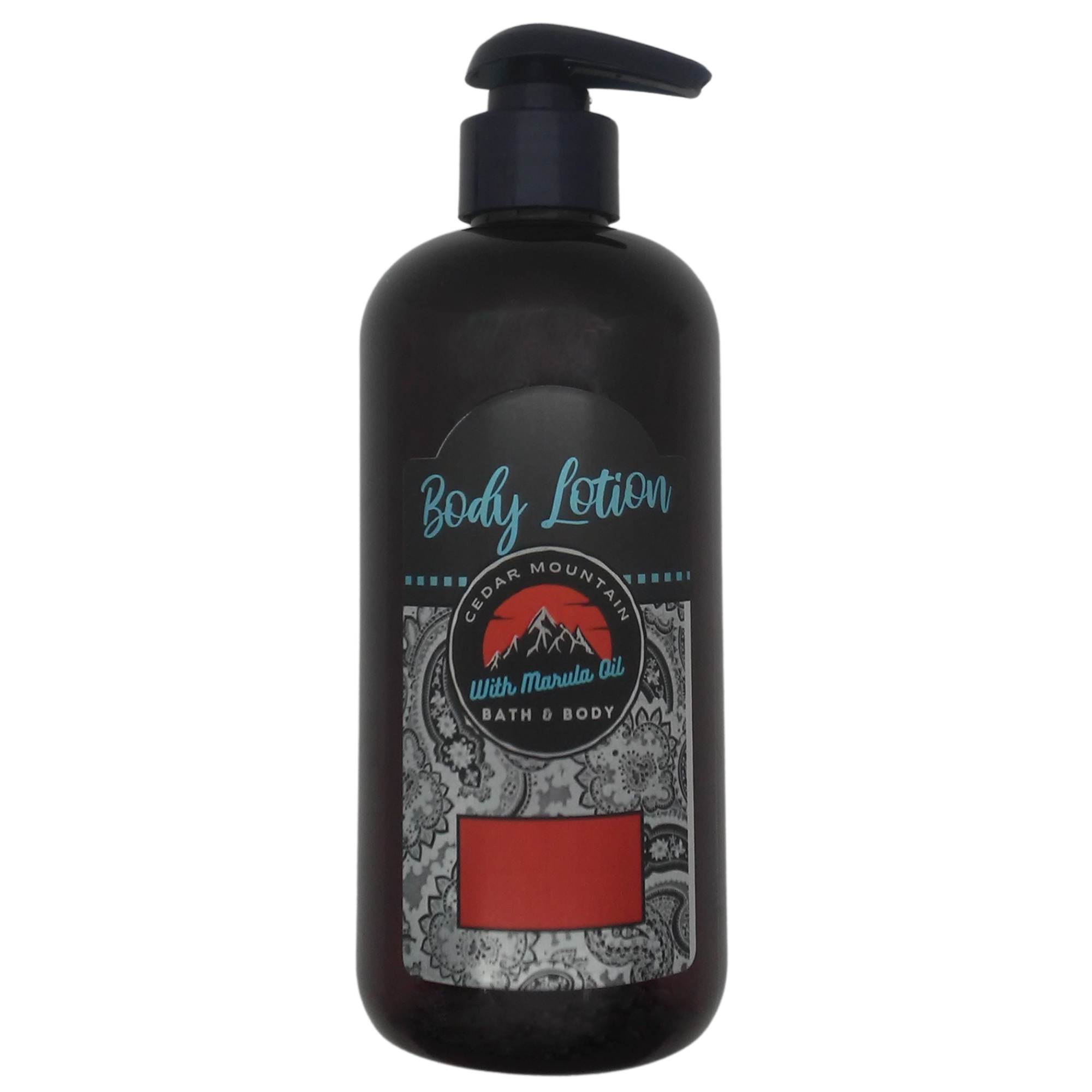 Cedar Mountain Vanille Apricot Sugar Body Lotion in a 12 oz bottle, showcasing its creamy texture and vibrant packaging.