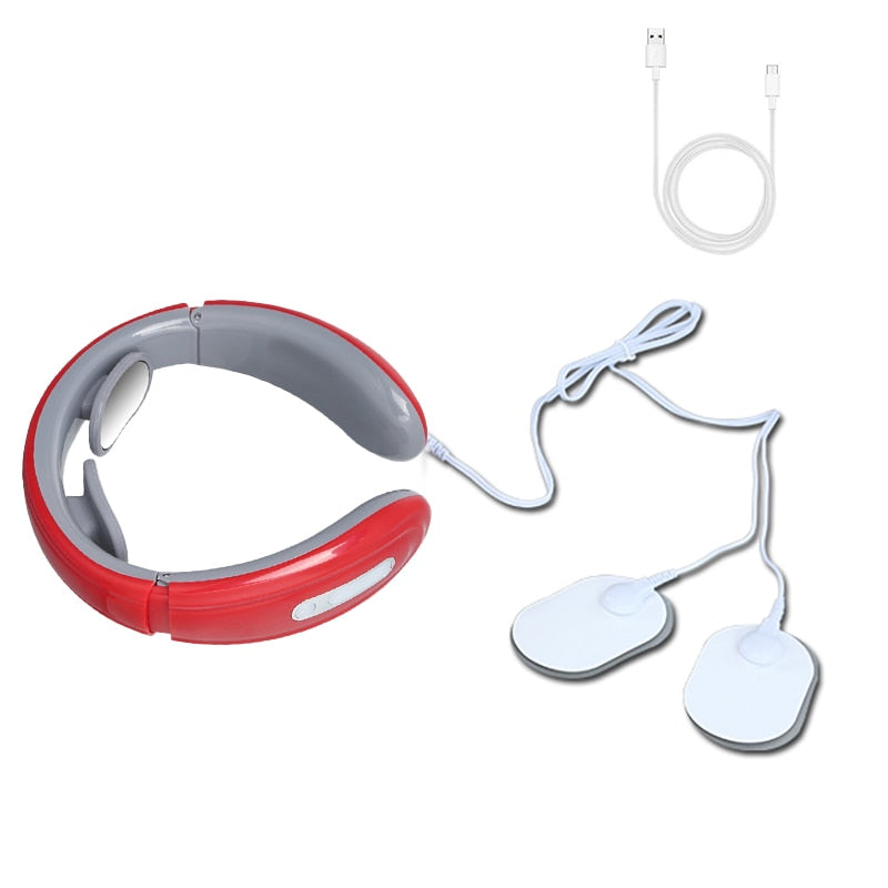 Electric Neck Massager with heating and pulse features, designed for muscle relief and comfort.