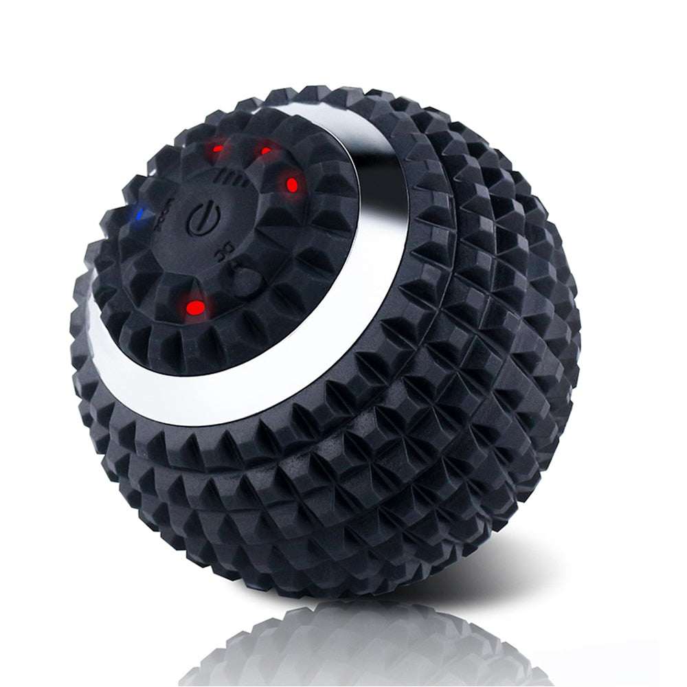 Electric Vibrating Massage Ball designed for foot pain relief and muscle recovery, featuring a sleek waterproof design and USB charging capability.