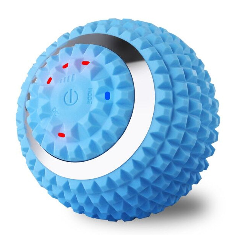 Electric Vibrating Massage Ball designed for foot pain relief and muscle recovery, featuring a sleek waterproof design and USB charging capability.