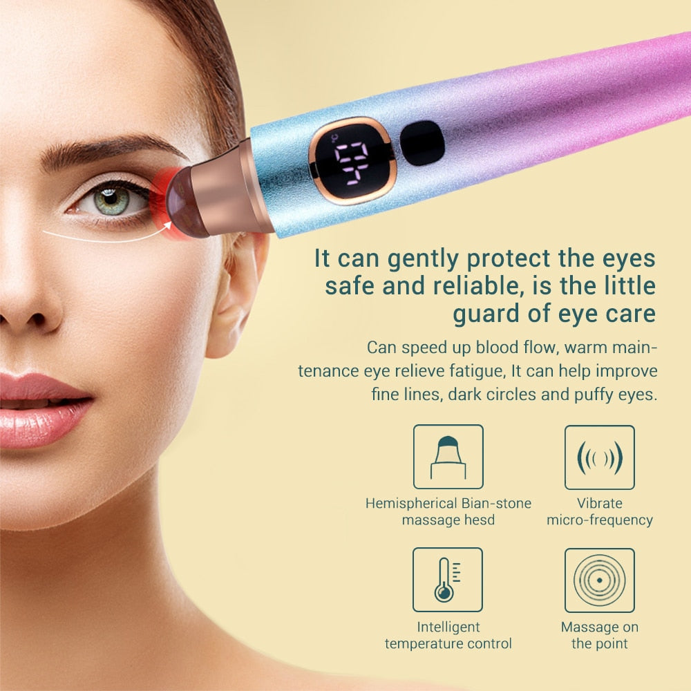 Portable Eye Massager with heating and vibration features, designed for effective eye care and rejuvenation.