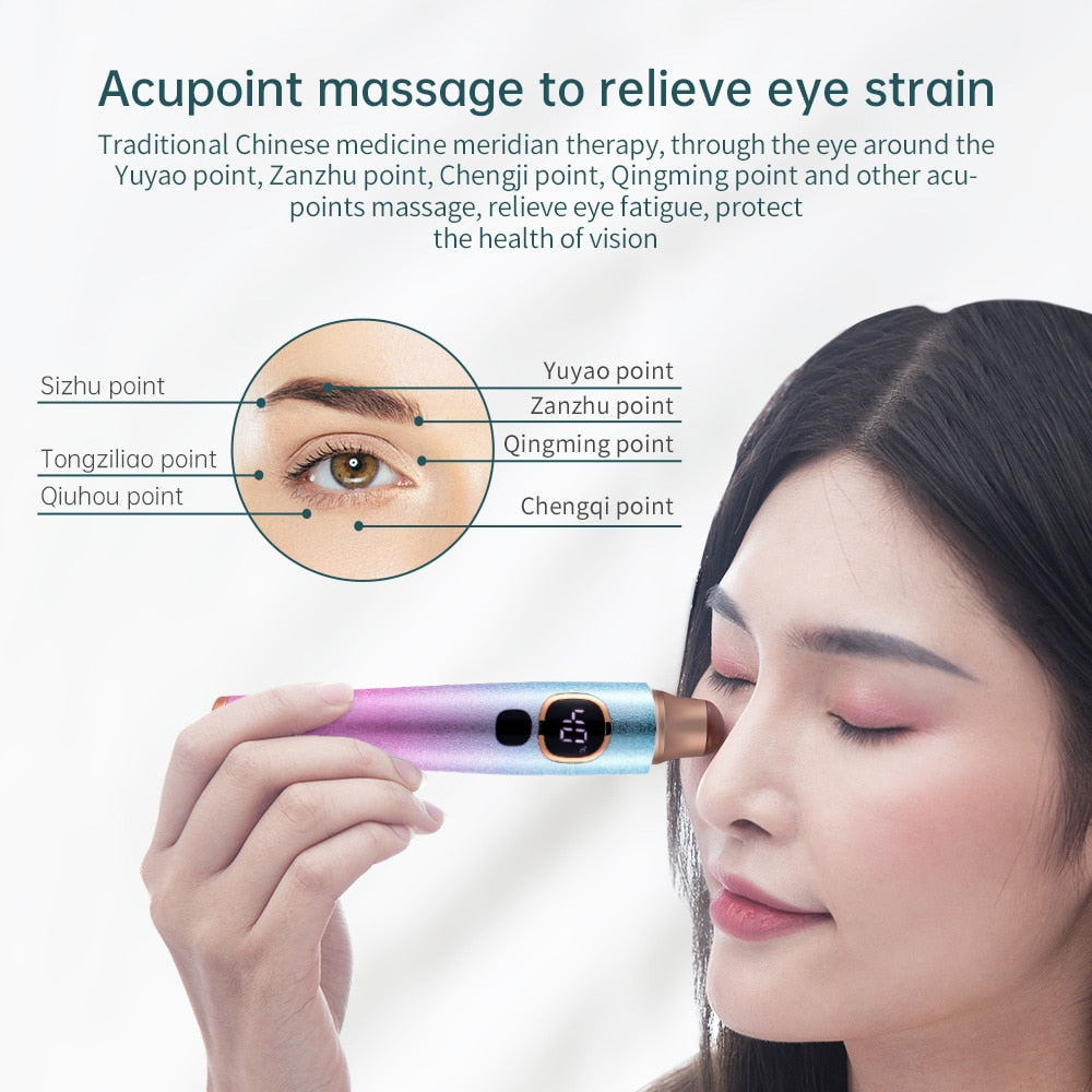 Portable Eye Massager with heating and vibration features, designed for effective eye care and rejuvenation.
