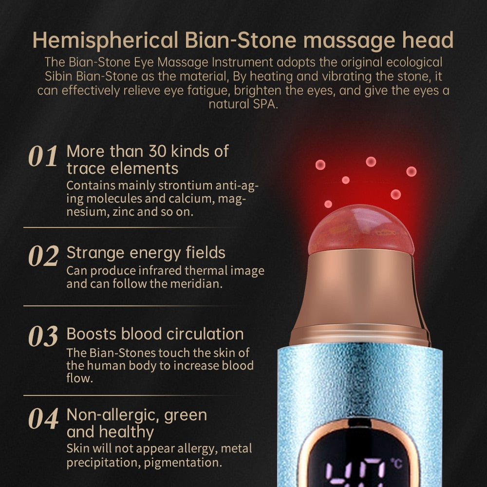 Portable Eye Massager with heating and vibration features, designed for effective eye care and rejuvenation.