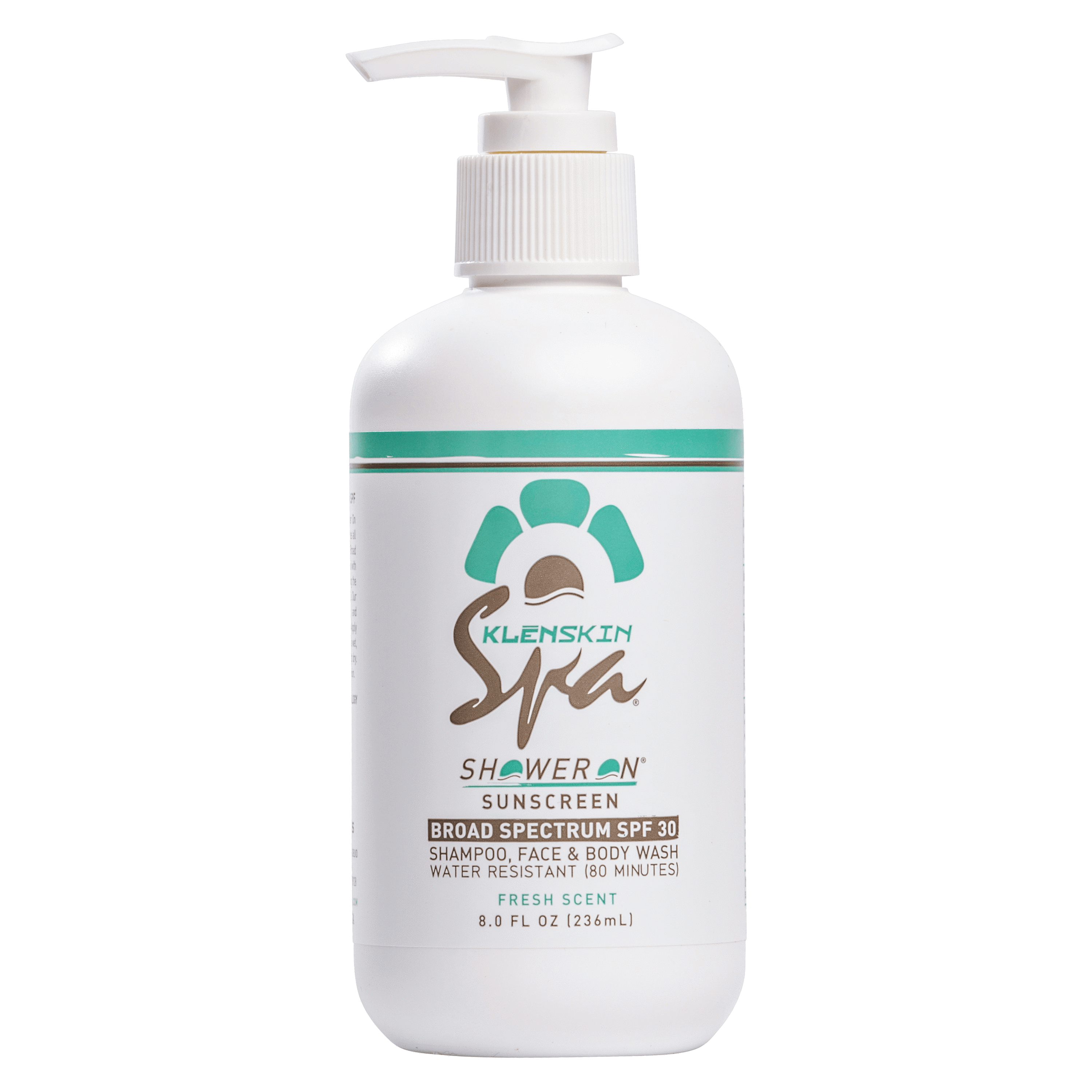 KLĒNSKIN Sunscreen Spa Wash On® bottle with creamy texture and spa fragrance, designed for cleansing and sun protection.