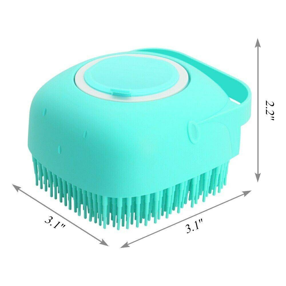 Silicond Bath Body Brush with dispenser, featuring soft bristles for gentle exfoliation and massage, suitable for all ages and pets.