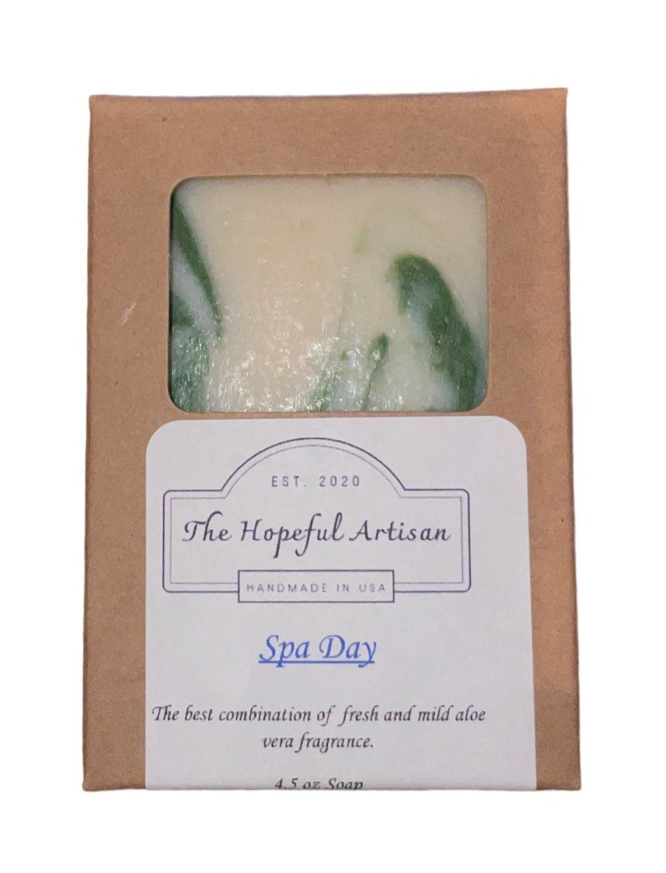 A beautifully crafted handmade soap bar with a fresh aloe vera fragrance, showcasing unique color swirls and natural ingredients.