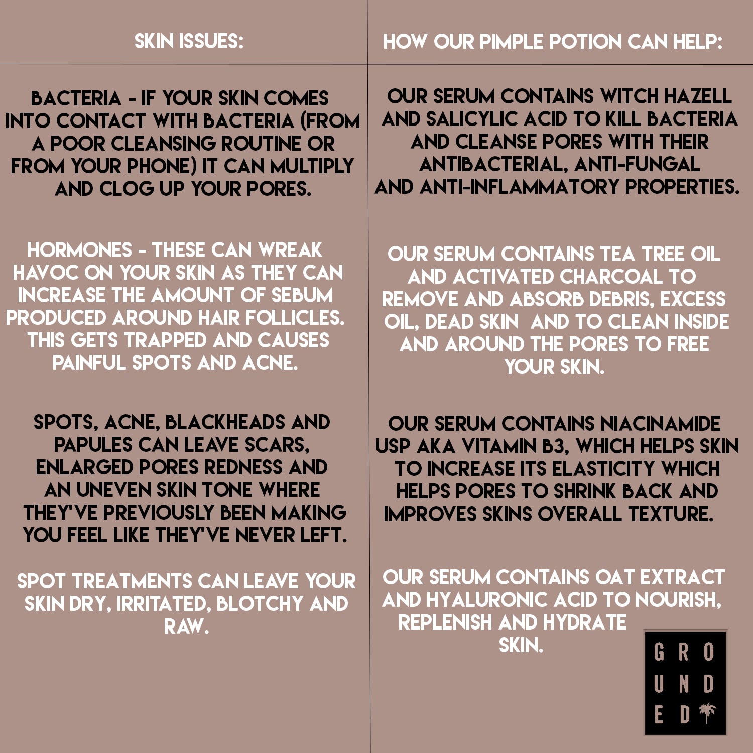 The Pimple Potion serum bottle featuring activated charcoal and salicylic acid for acne treatment, with a syringe applicator for precise use.