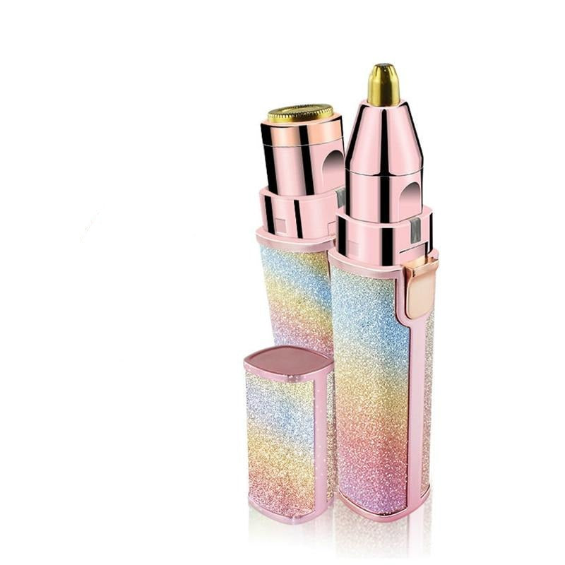 A compact 2 in 1 Electric Eyebrow Epilator with USB charging capability, designed for precise hair removal on face and lips.