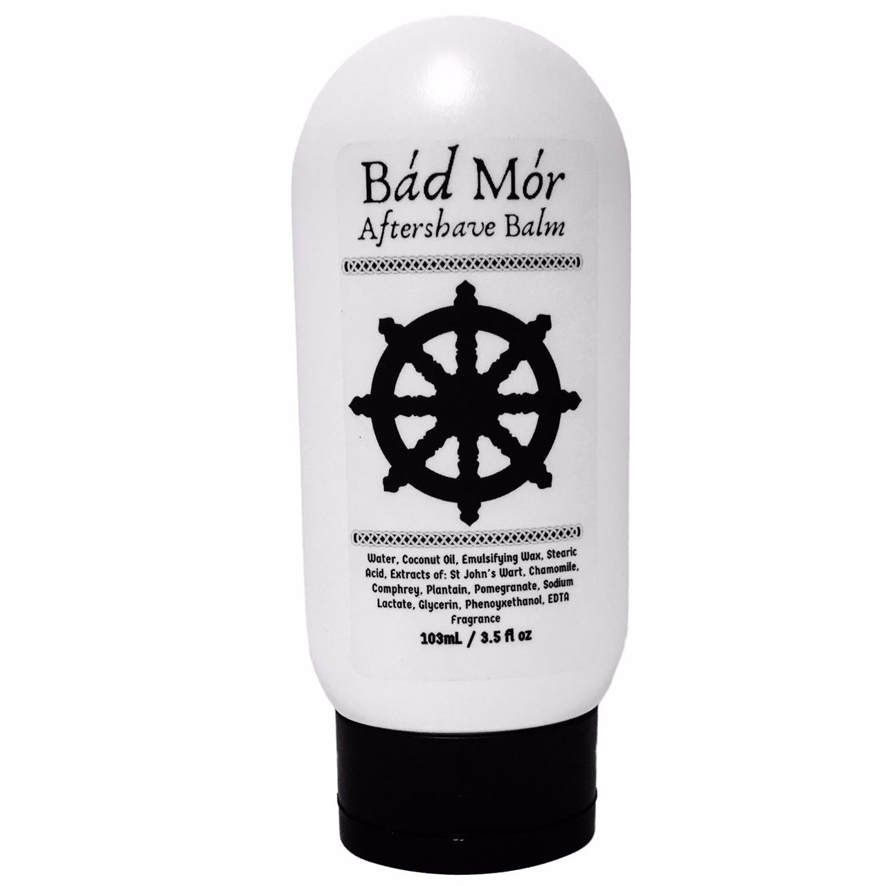 Bad Mor Aftershave Balm by Murphy and McNeil in a sleek container, showcasing its rich texture and Bay Rum scent.