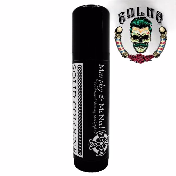 Barbershop De Los Muertos 2 Solid Cologne by Murphy and McNeil in a sleek container, showcasing its elegant design and branding.