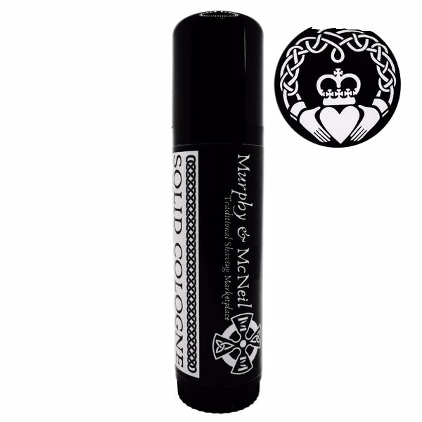 Claddagh Solid Cologne by Murphy and McNeil, featuring a compact design with a rich fragrance inspired by love, loyalty, and friendship.