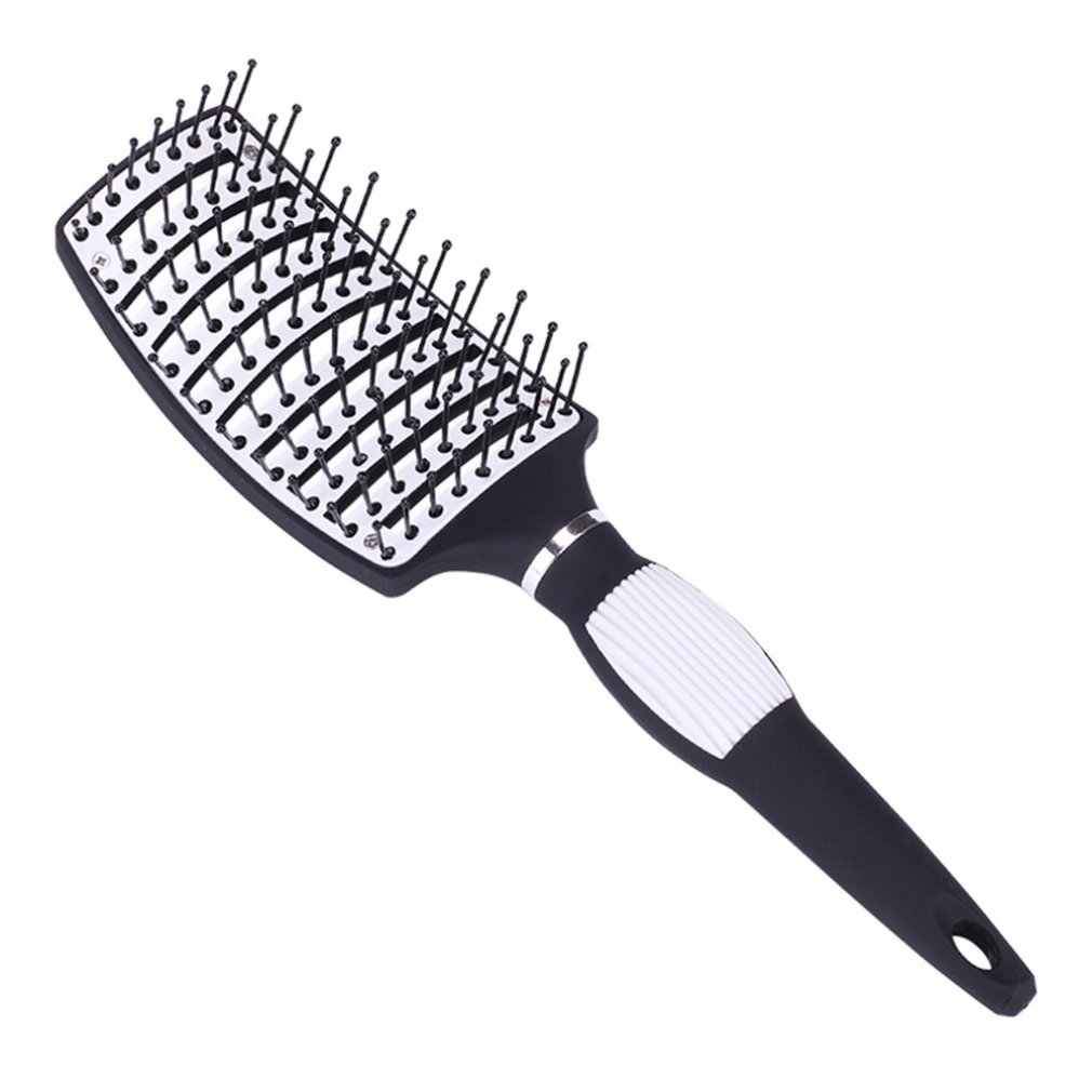 Fluffy Large Curved Wide Tooth Anti-slip Hair Comb with a matte finish and non-slip handle, designed for easy detangling and scalp massage.