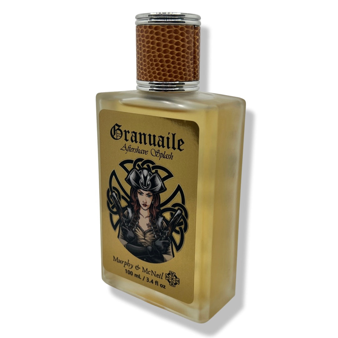 Granuaile Aftershave Splash bottle by Murphy and McNeil, showcasing its elegant design and label.