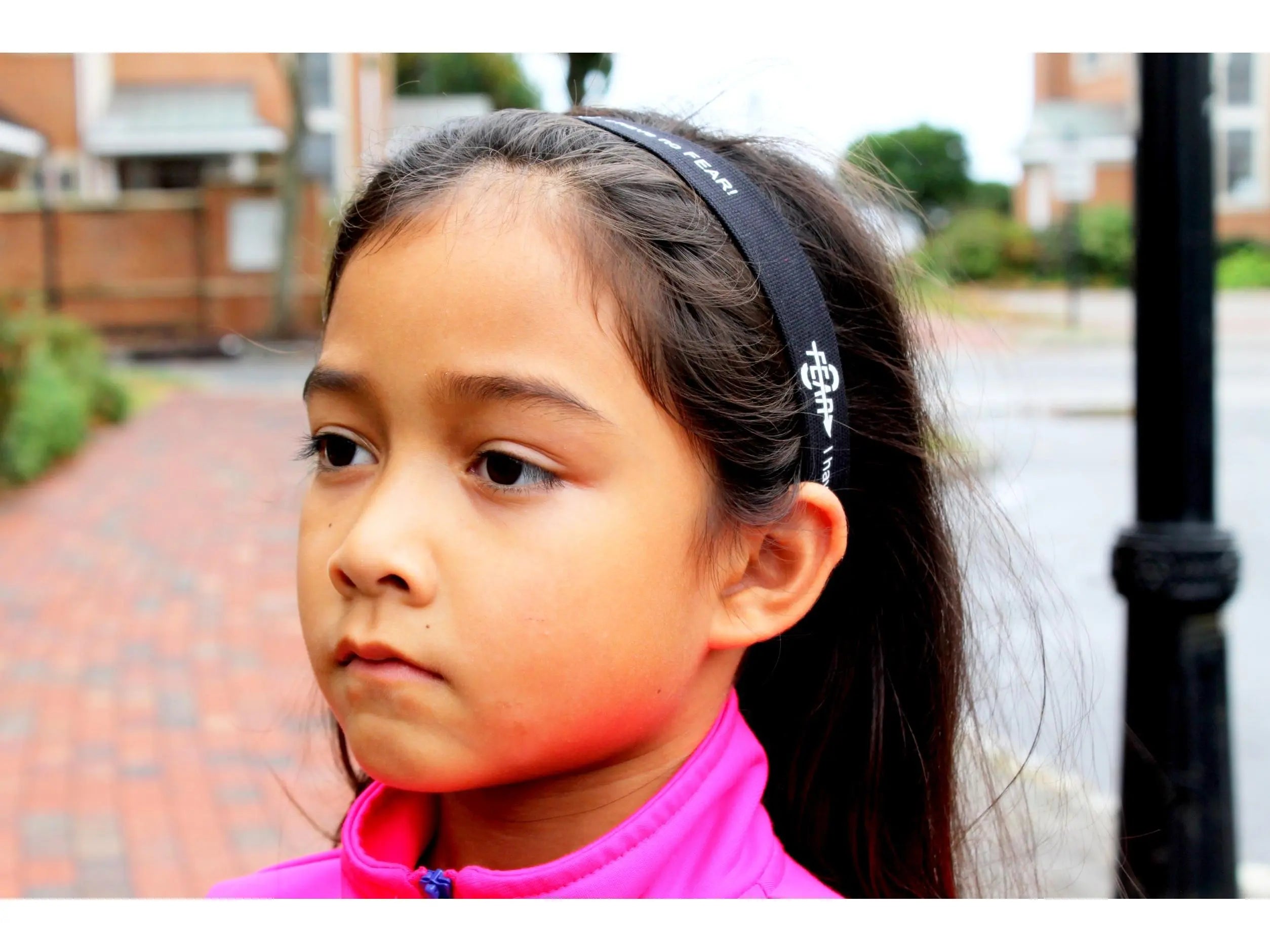 I Have No Fear Soccer Headbands featuring a black and white design with silicone gel backing for a non-slip grip, perfect for sports.