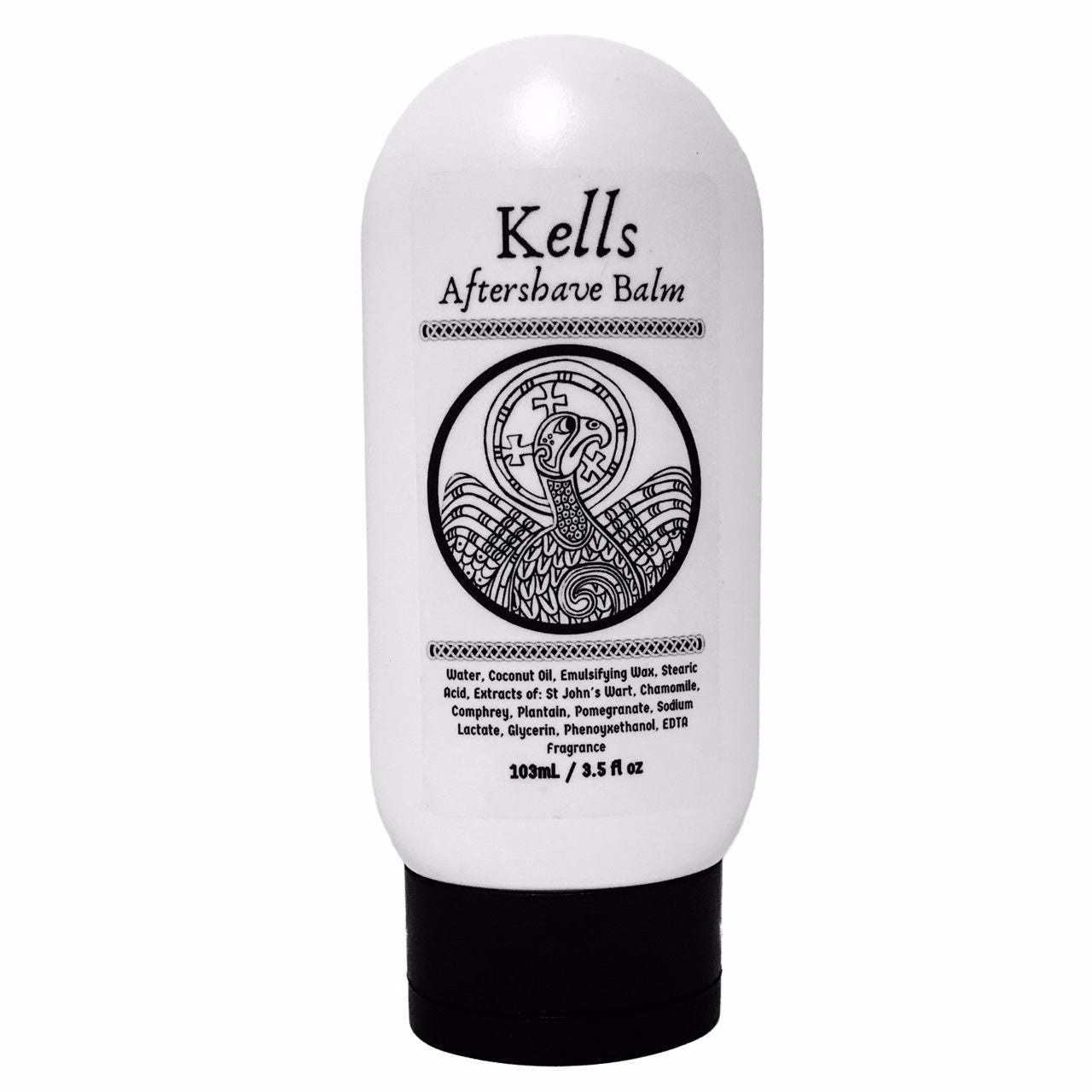 Kells Aftershave Balm by Murphy and McNeil in a sleek container, showcasing its luxurious texture and elegant packaging.