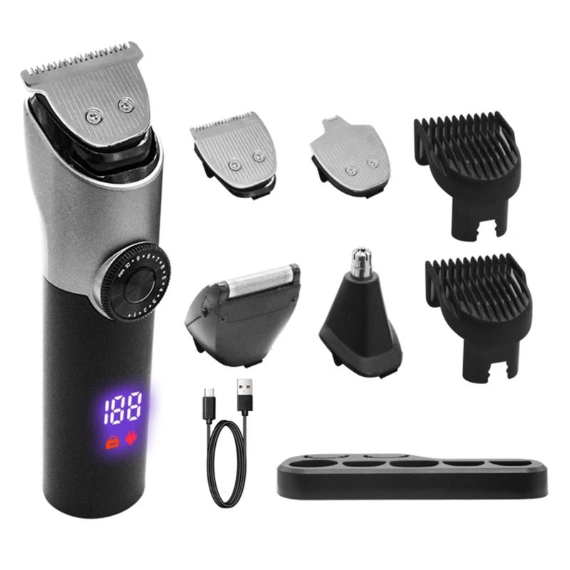 Men Hair Trimmer Electric Push Shear with adjustable settings, USB charging, and waterproof design, ideal for professional and home use.