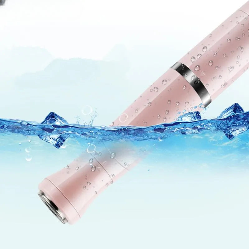Multi-use Electric Epilator in pink and white, designed for painless hair removal on various body areas.