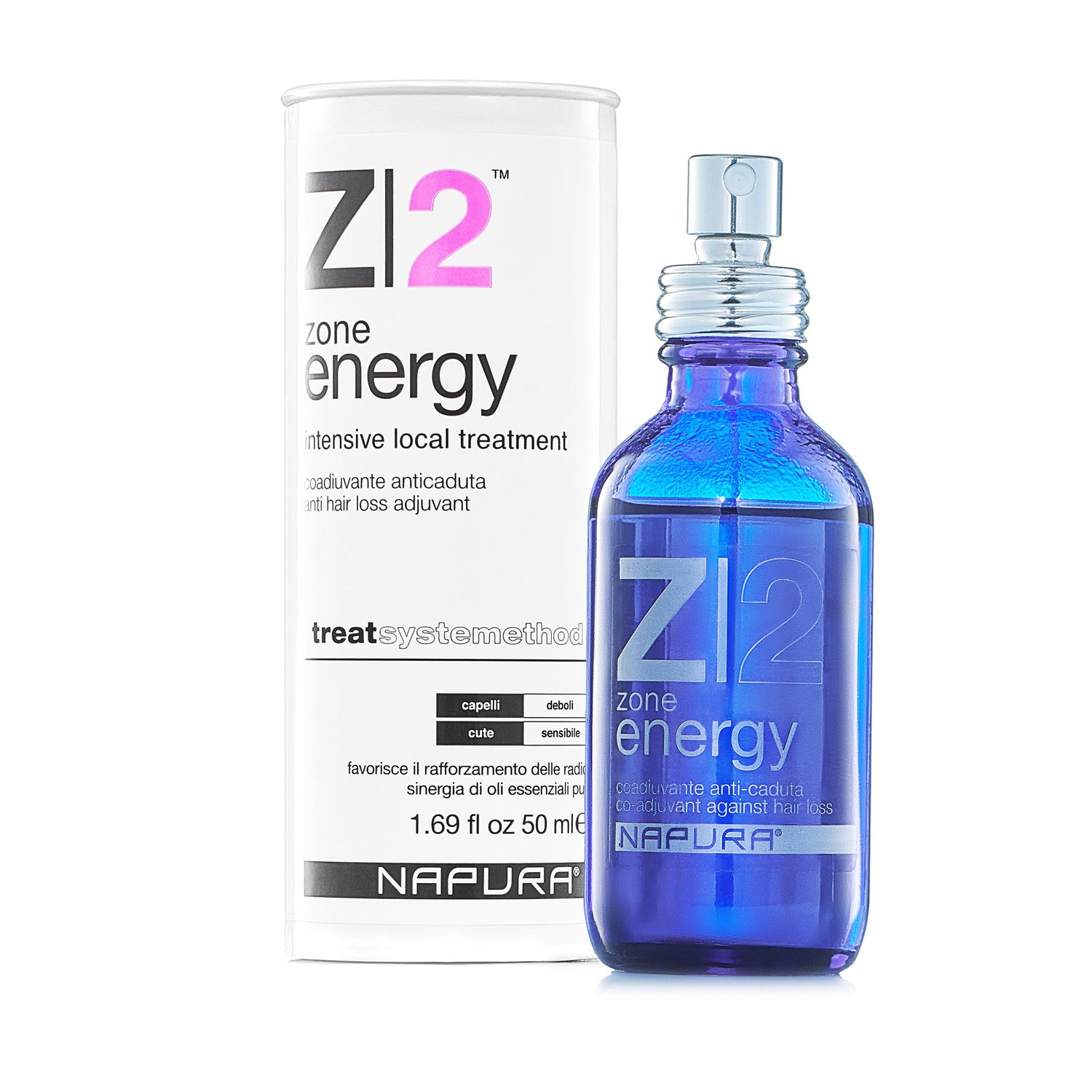NAPURA Z2 Natural Professional Hair Growth Oil Treatment in a 1.69 fl oz bottle, featuring a blend of essential oils for hair rejuvenation.