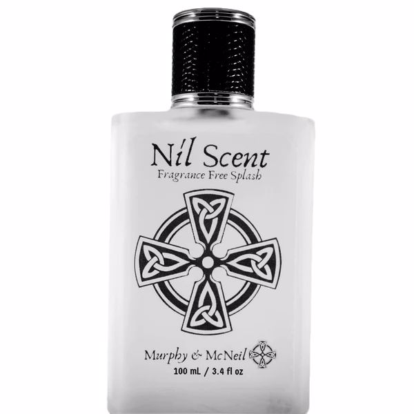 Nil Scent Aftershave Splash by Murphy and McNeil in a 100mL bottle, fragrance-free formula for soothing post-shave care.