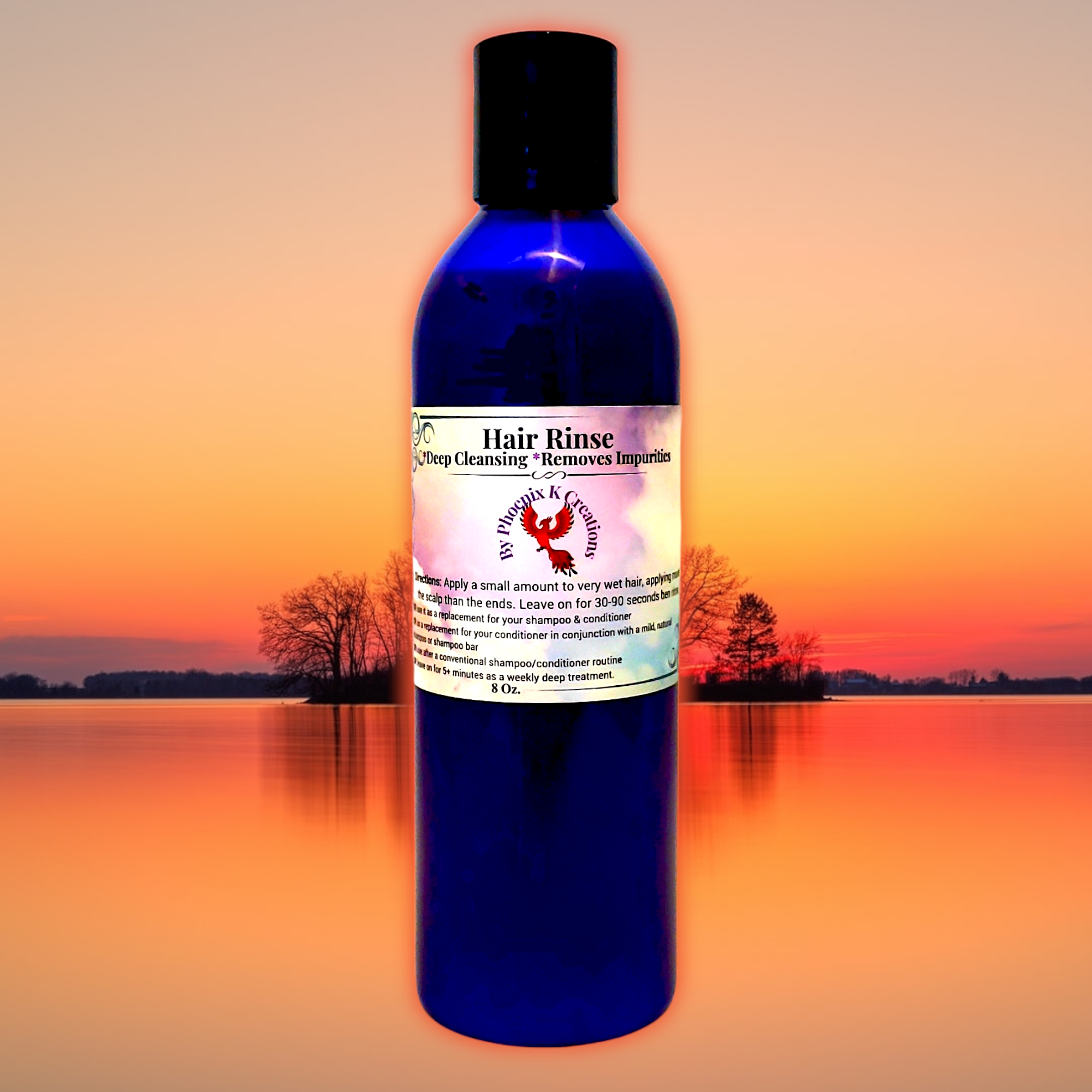 Bottle of Organic Deep Cleansing Hair Rinse with natural ingredients, showcasing its herbal and vinegar infusion for scalp health.