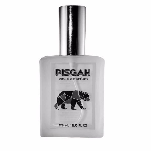 Pisgah Eau de Parfum bottle by Murphy and McNeil, showcasing a rustic design inspired by nature.
