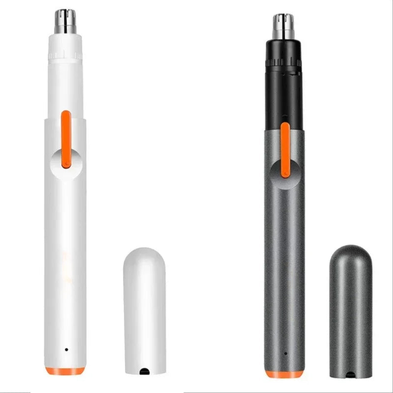 Portable Professional Electric Nose & Ear Hair Trimmer with USB charging, featuring a stainless steel blade and ergonomic design for easy grooming.