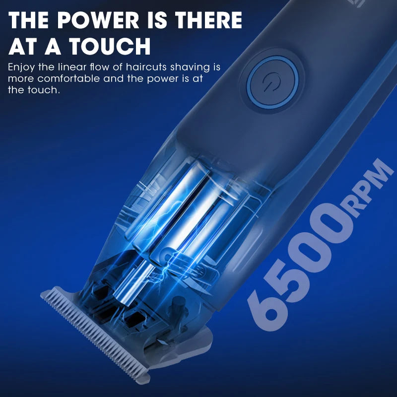 Professional Electric Hair Clipper with LCD Display, showcasing its sleek design and accessories including limit combs and USB charging cable.